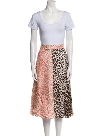 La Prestic Ouiston Silk Animal Print Skirt Set