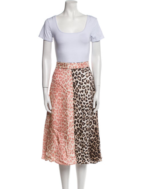 La Prestic Ouiston Silk Animal Print Skirt Set