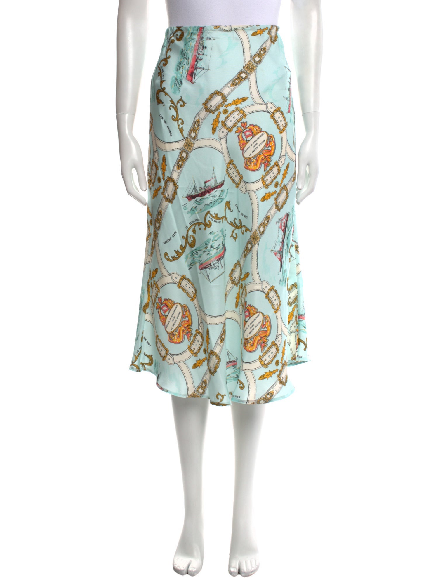 La Prestic Ouiston Silk Midi Length Skirt w/ Tags