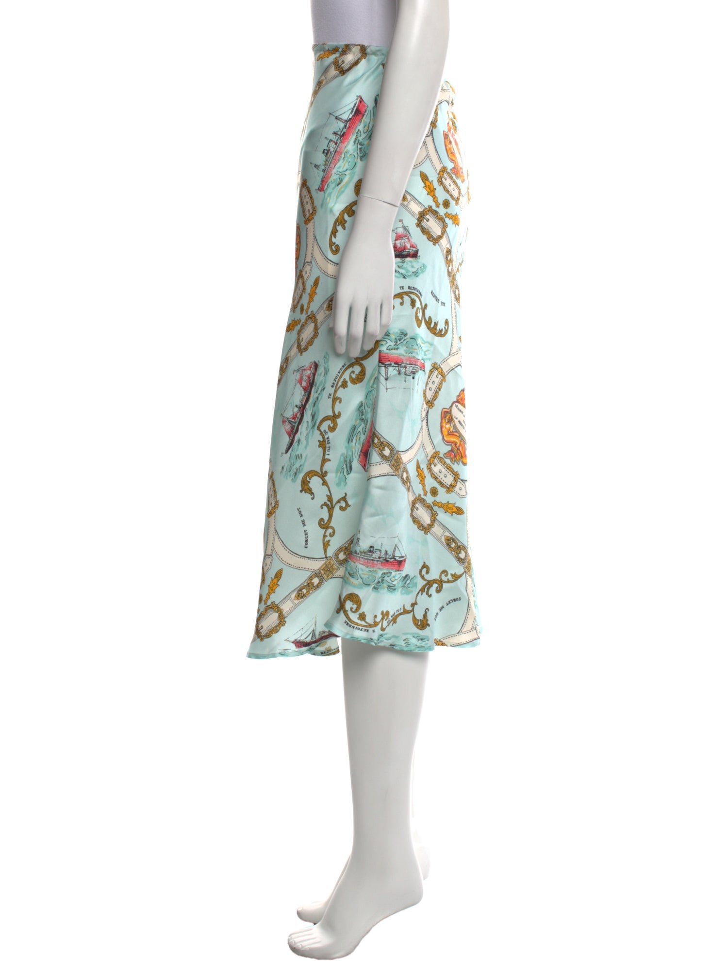 La Prestic Ouiston Silk Midi Length Skirt w/ Tags