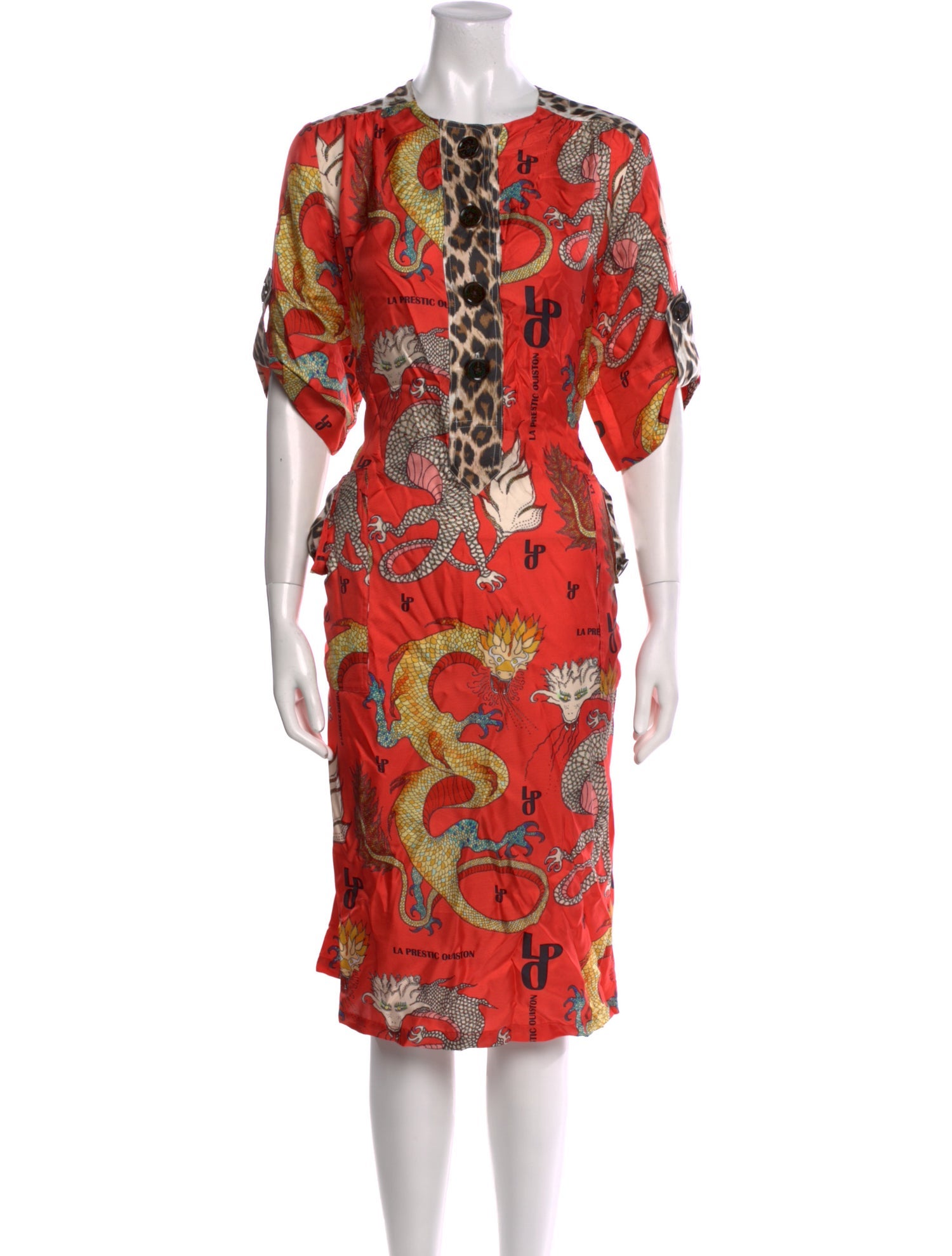 La Prestic Ouiston Silk Midi Length Dress