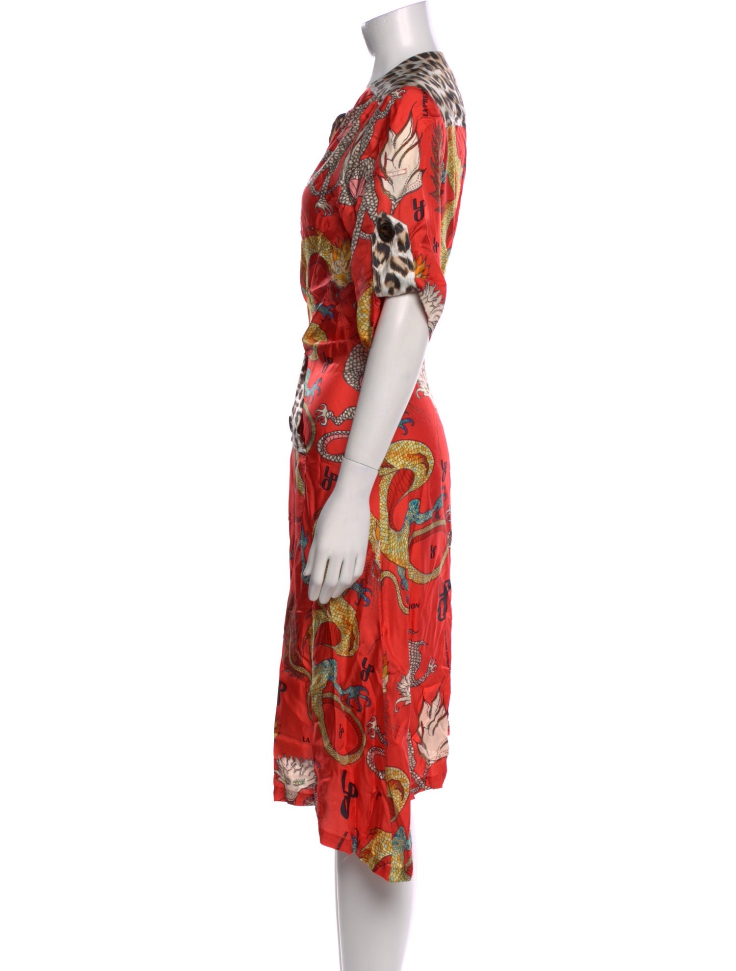 La Prestic Ouiston Silk Midi Length Dress