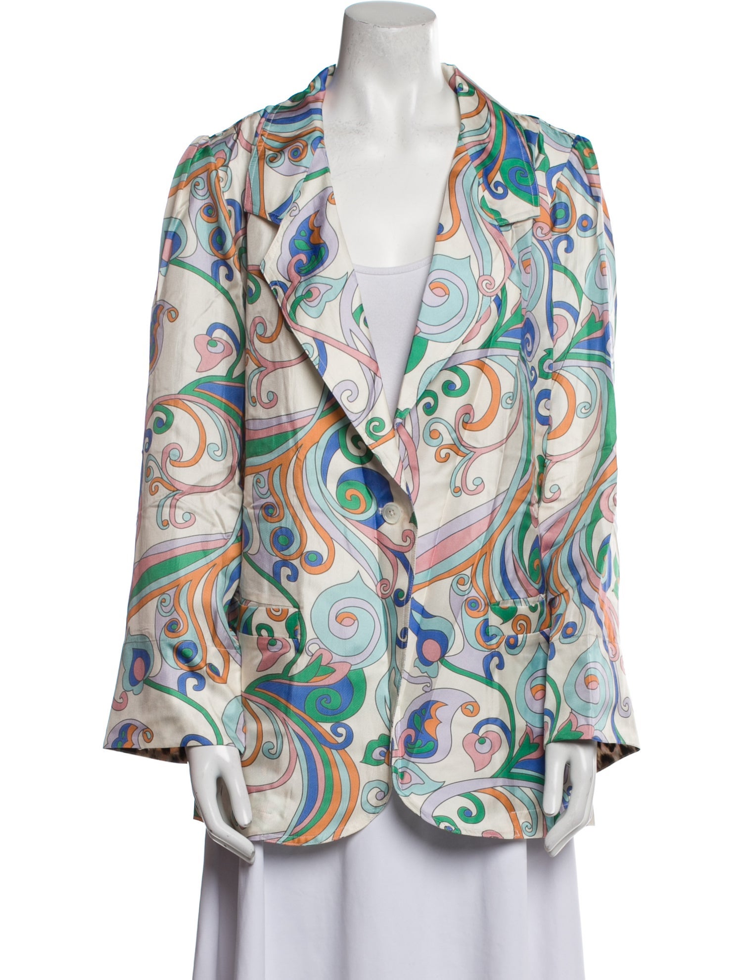 La Prestic Ouiston Silk Printed Blazer w/ Tags