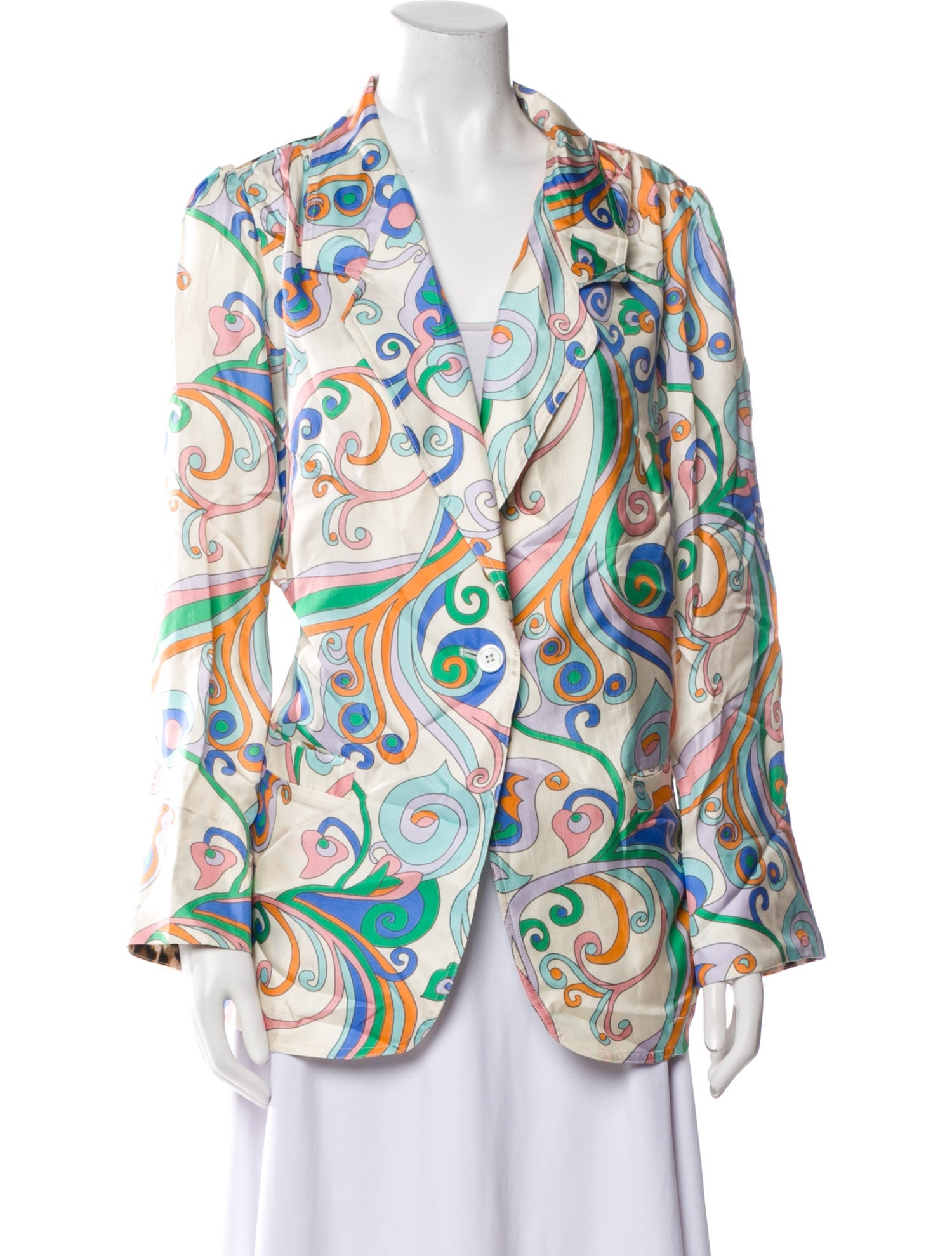La Prestic Ouiston Silk Paisley Print Blazer w/ Tags