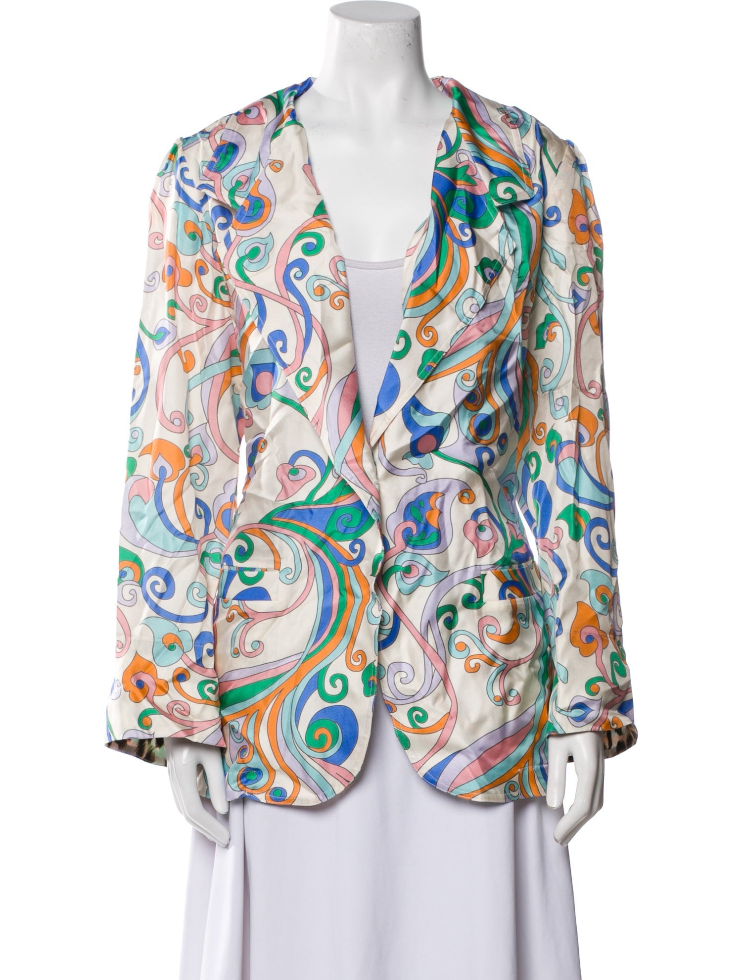 La Prestic Ouiston Silk Floral Print Blazer w/ Tags