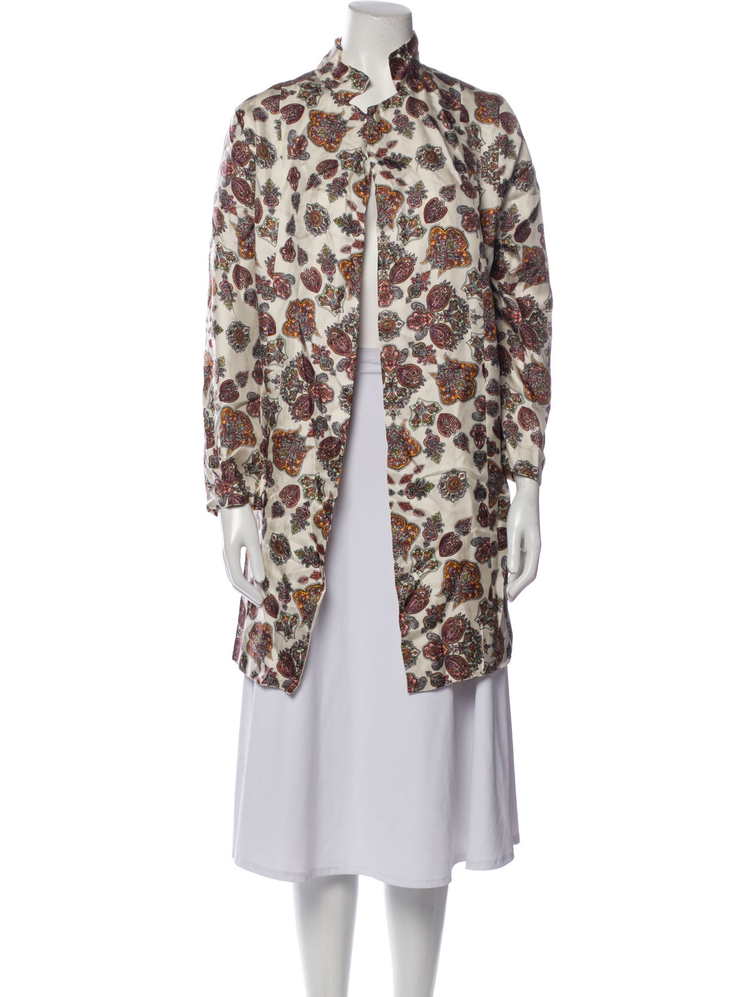 La Prestic Ouiston Silk Floral Print Evening Jacket