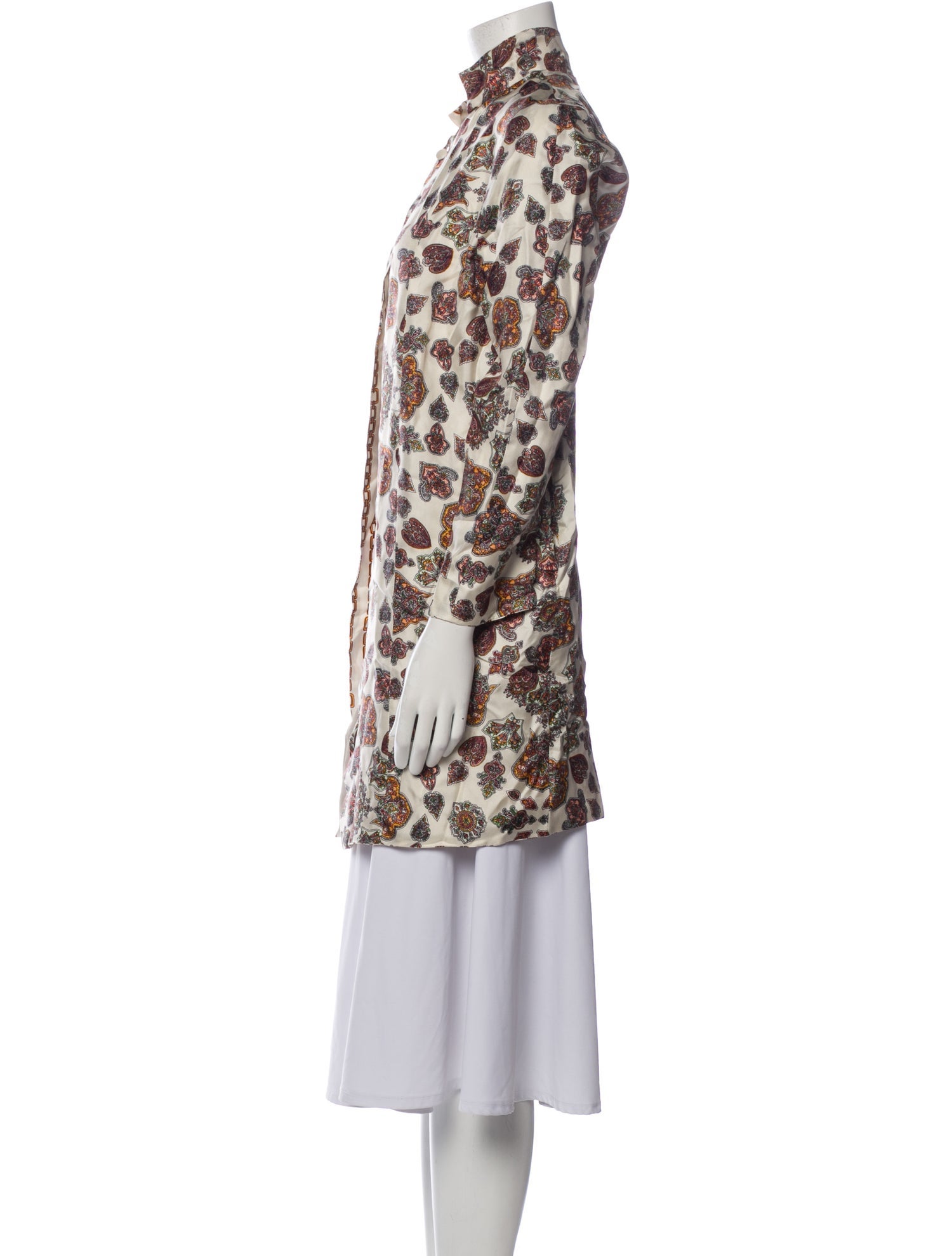 La Prestic Ouiston Silk Floral Print Evening Jacket