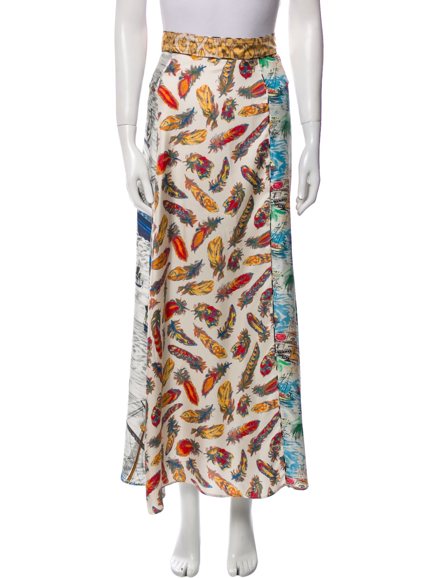 La Prestic Ouiston Silk Midi Length Skirt