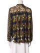 La Prestic Ouiston Silk Printed Button-Up Top