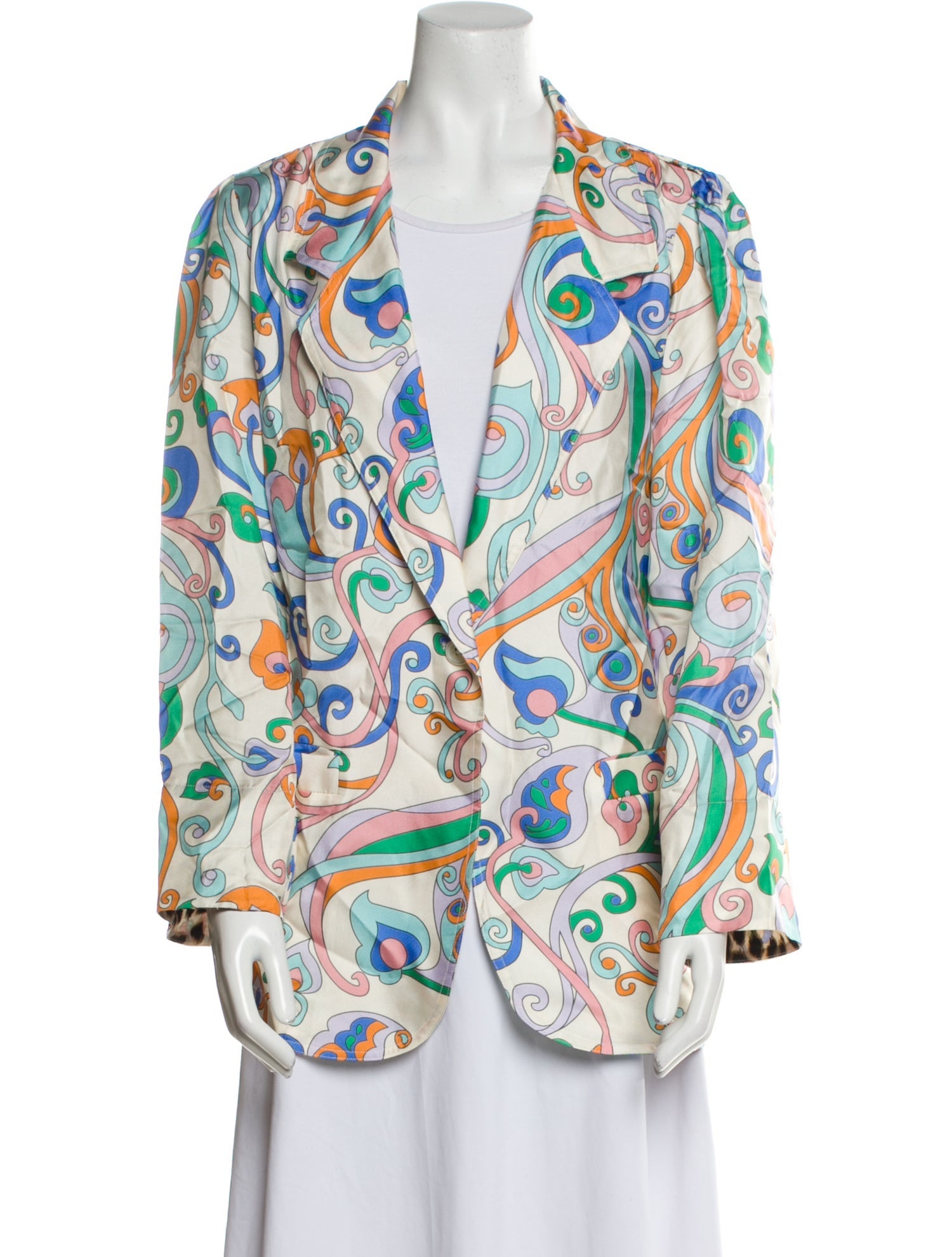 La Prestic Ouiston Silk Paisley Print Blazer w/ Tags