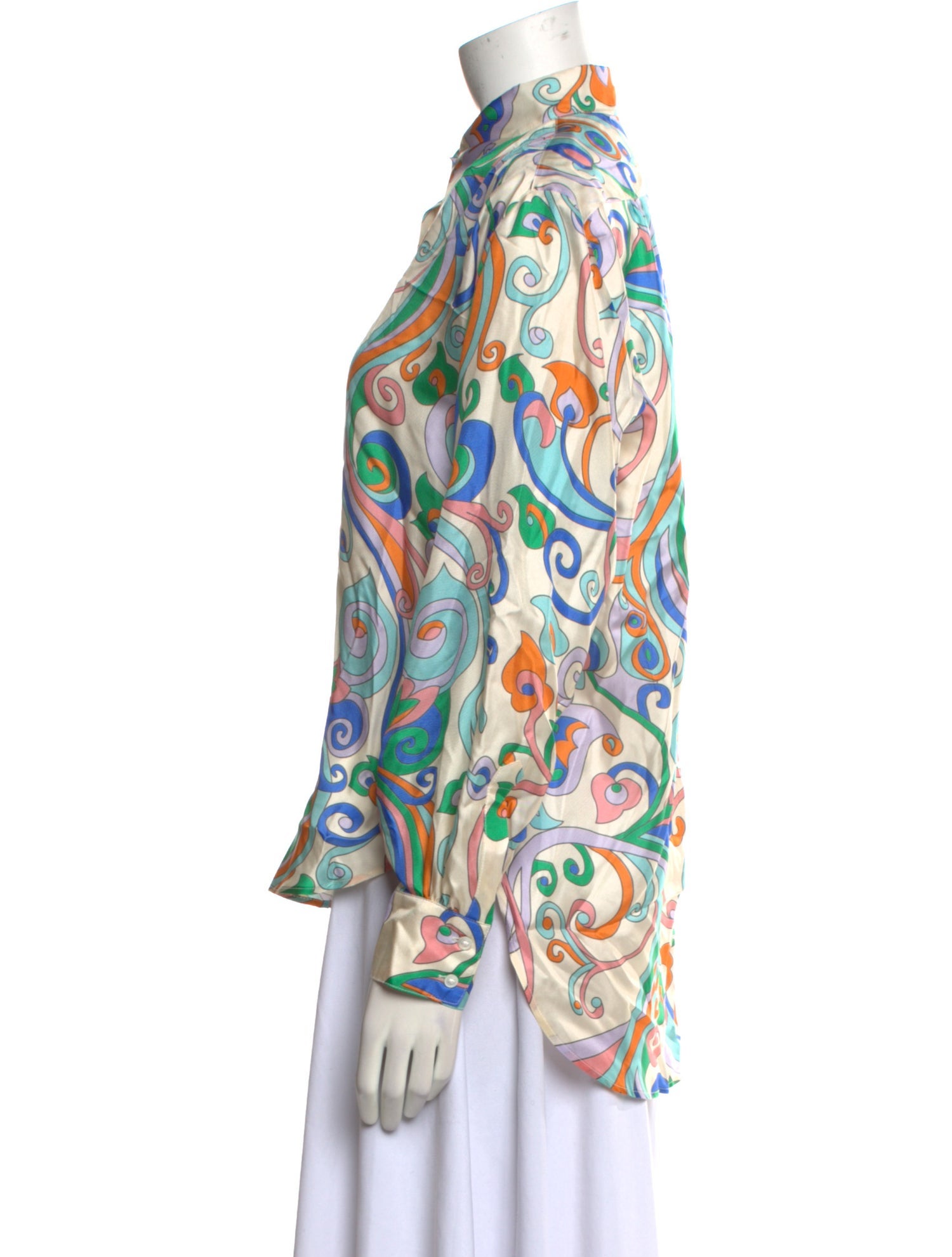 La Prestic Ouiston Silk Paisley Print Blouse w/ Tags