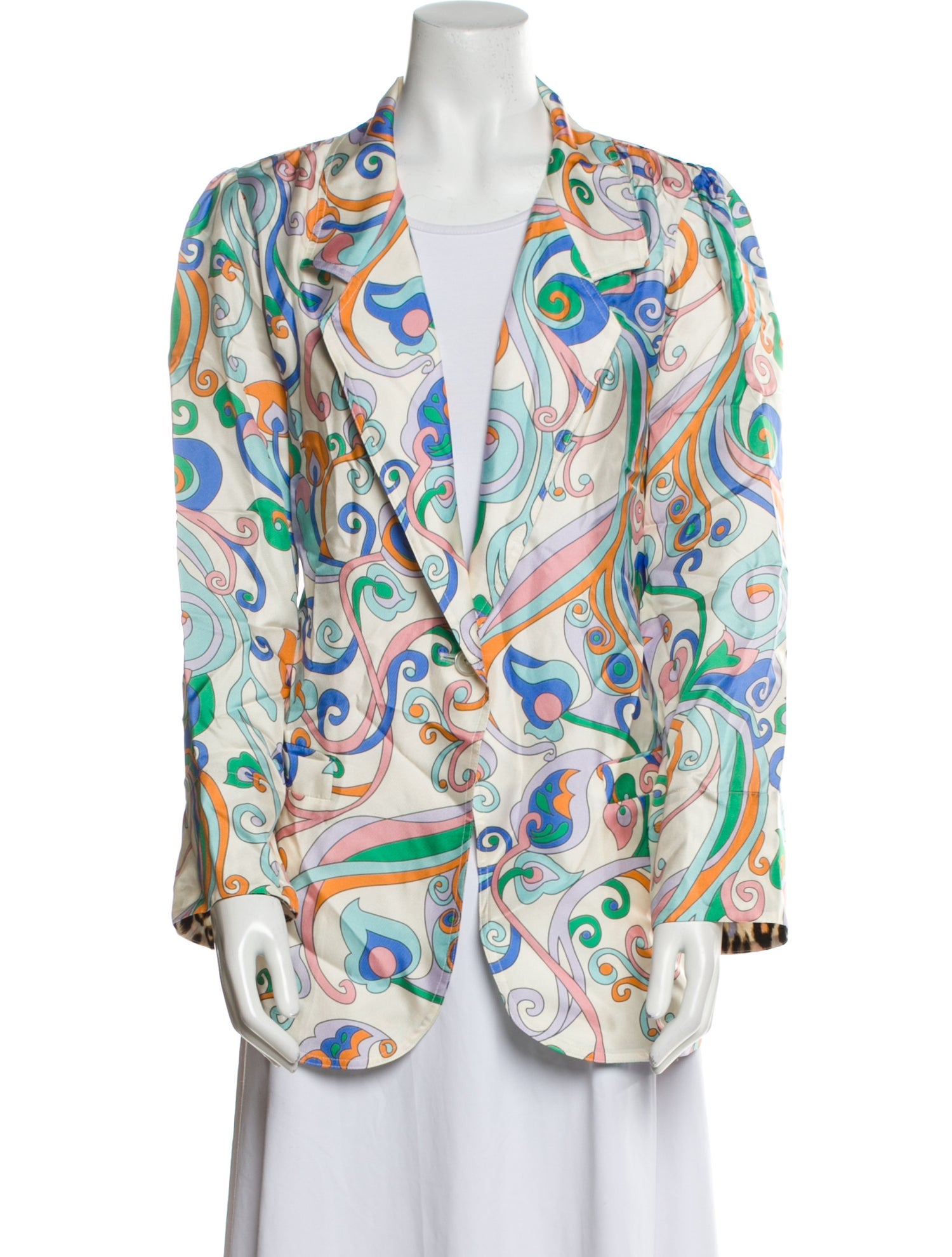 La Prestic Ouiston Silk Paisley Print Blazer w/ Tags