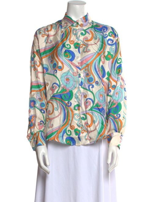 La Prestic Ouiston Silk Paisley Print Blouse