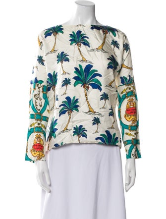 La Prestic Ouiston Silk Floral Print Blouse