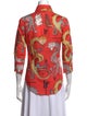 La Prestic Ouiston Paisley Print Three-Quarter Sleeve Button-Up Top