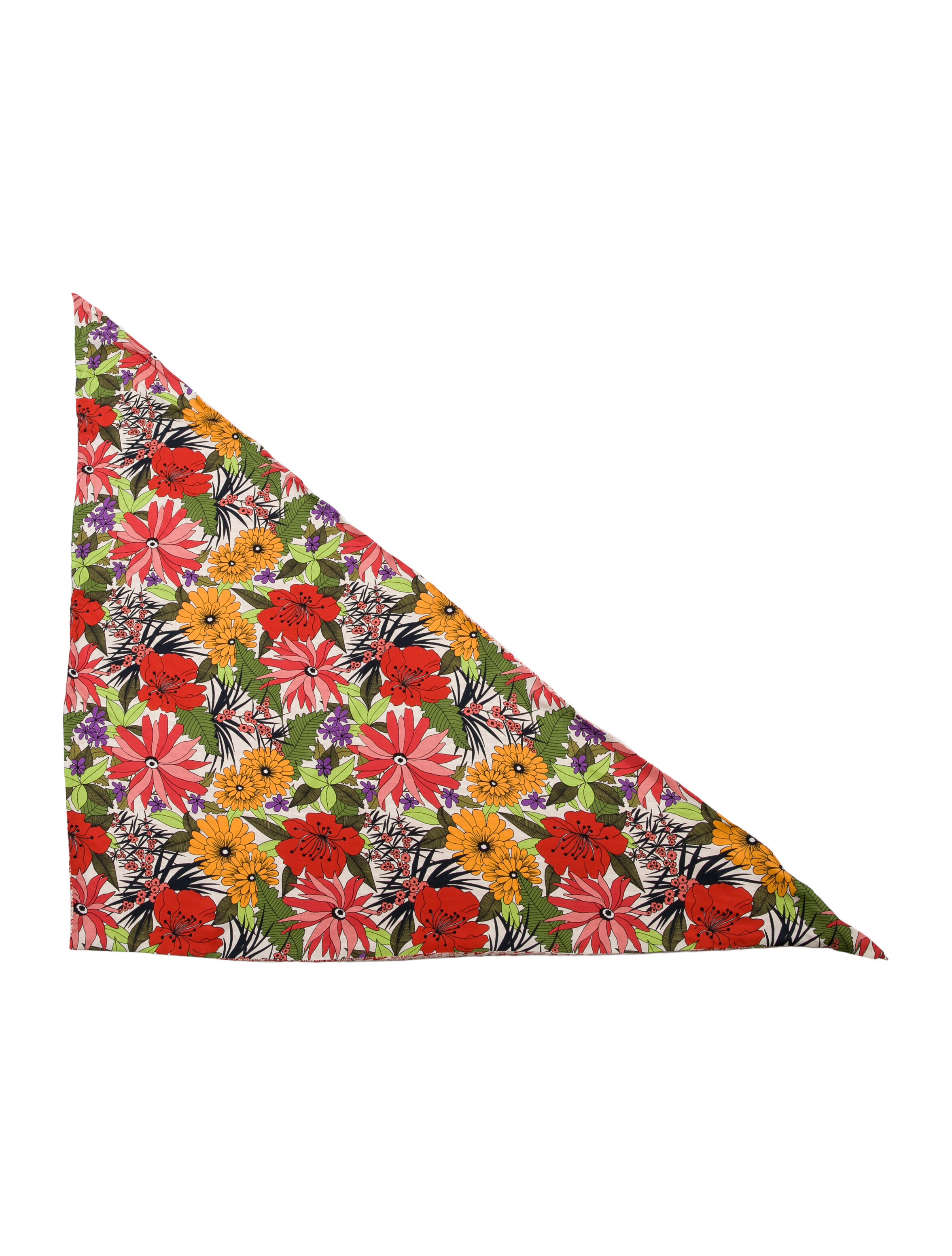 La Prestic Ouiston Silk Floral Print Scarf w/ Tags