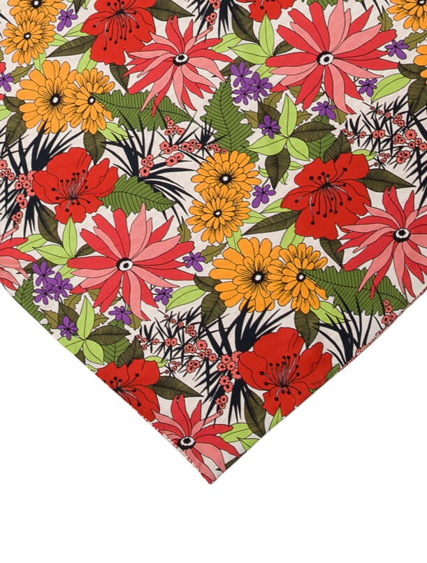 La Prestic Ouiston Silk Floral Print Scarf w/ Tags