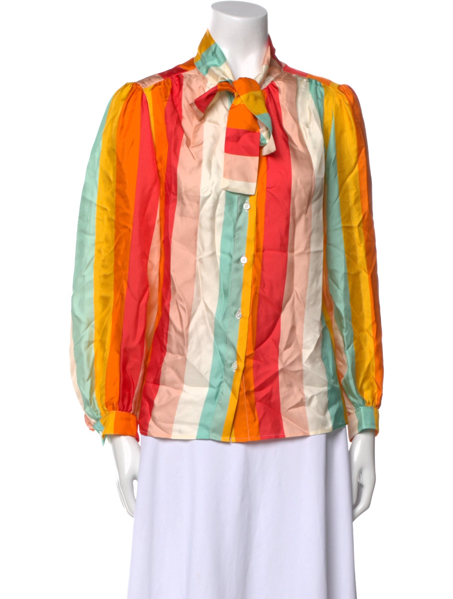 La Prestic Ouiston Silk Printed Button-Up Top w/ Tags