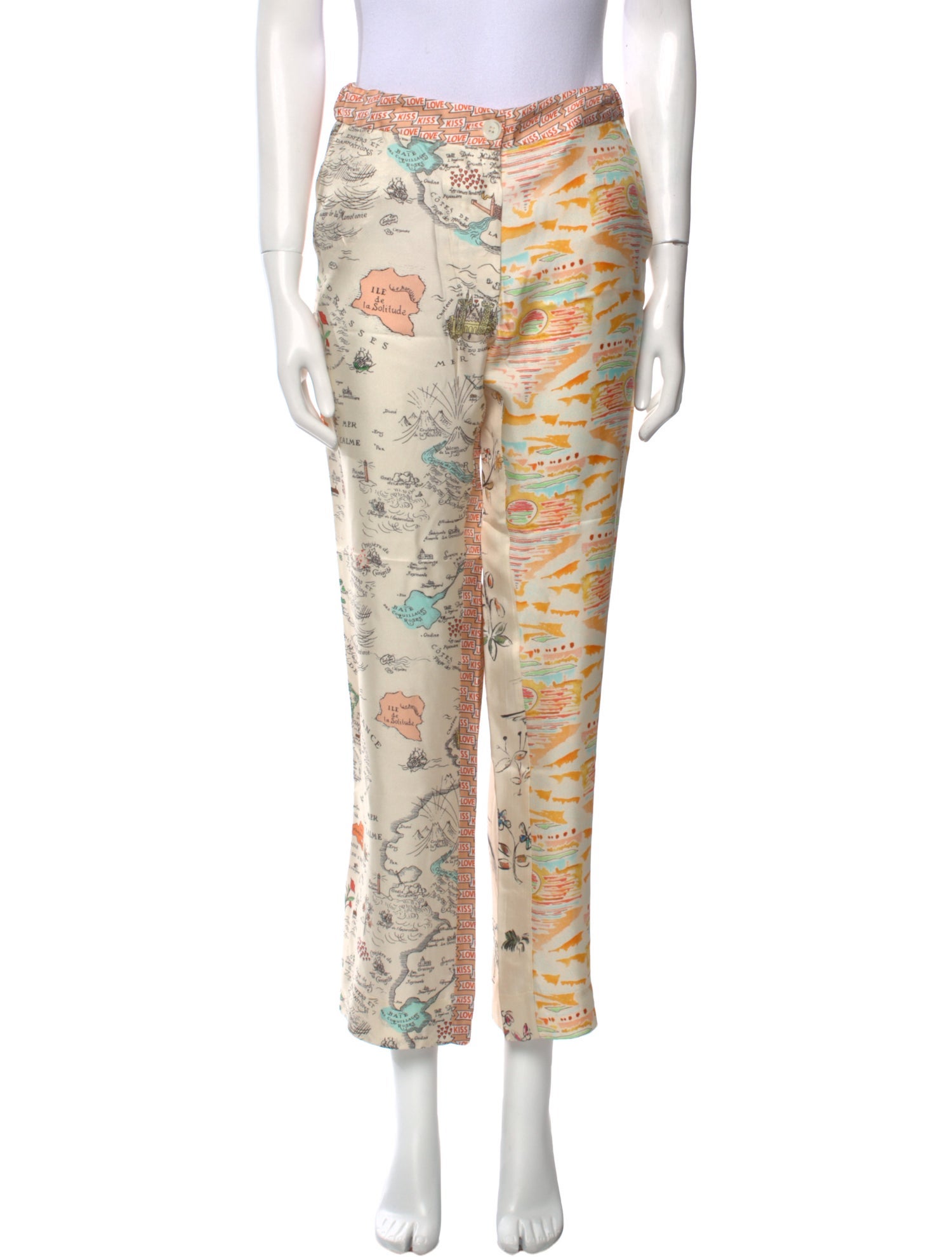 La Prestic Ouiston Silk Straight Leg Pants