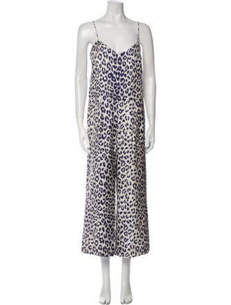 La Prestic Ouiston Silk Animal Print Jumpsuit