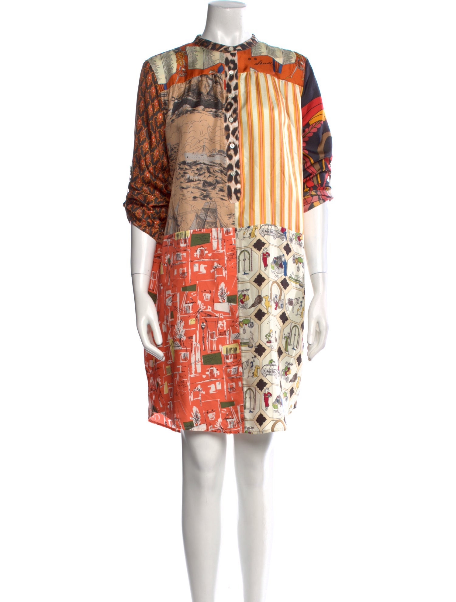 La Prestic Ouiston Silk Knee-Length Dress