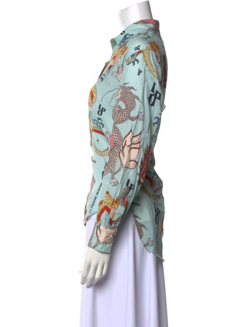 La Prestic Ouiston Printed Three-Quarter Sleeve Button-Up Top