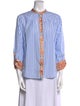 La Prestic Ouiston Silk Striped Button-Up Top