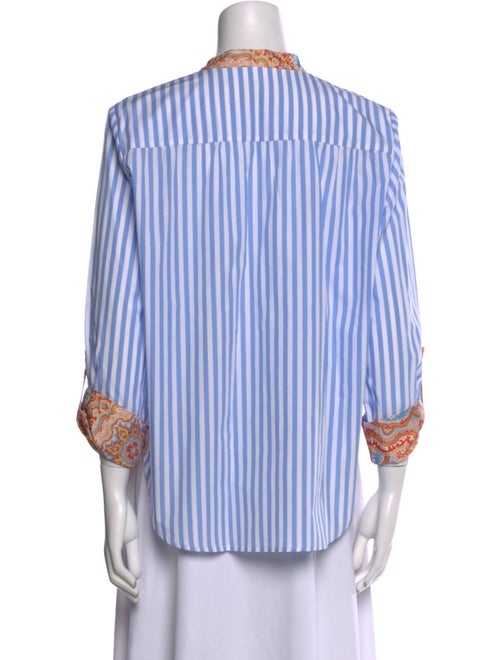 La Prestic Ouiston Silk Striped Button-Up Top