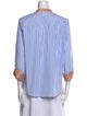 La Prestic Ouiston Silk Striped Button-Up Top