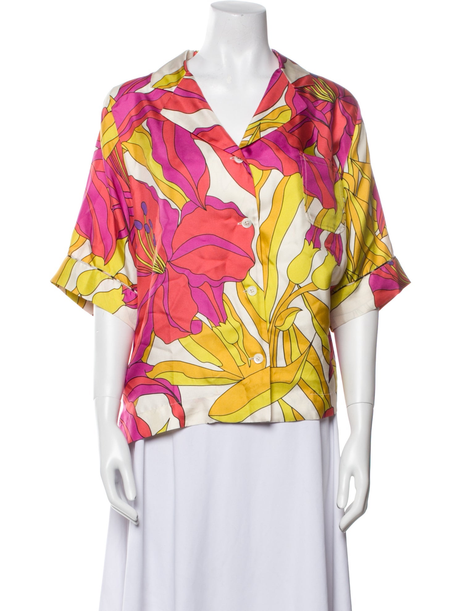 La Prestic Ouiston Silk Printed Blouse