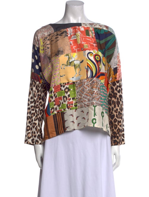 La Prestic Ouiston Silk Graphic Print Blouse
