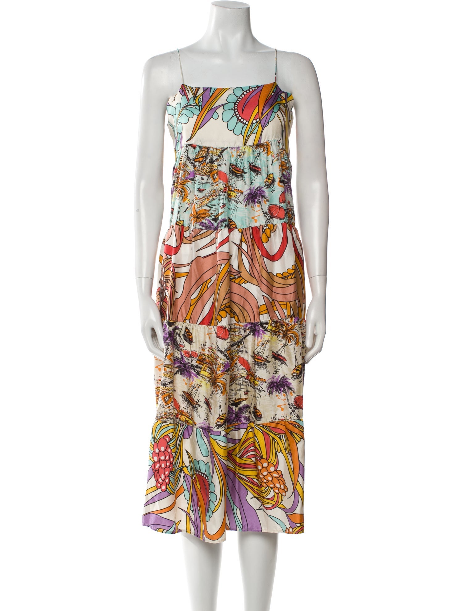 La Prestic Ouiston Silk Midi Length Dress