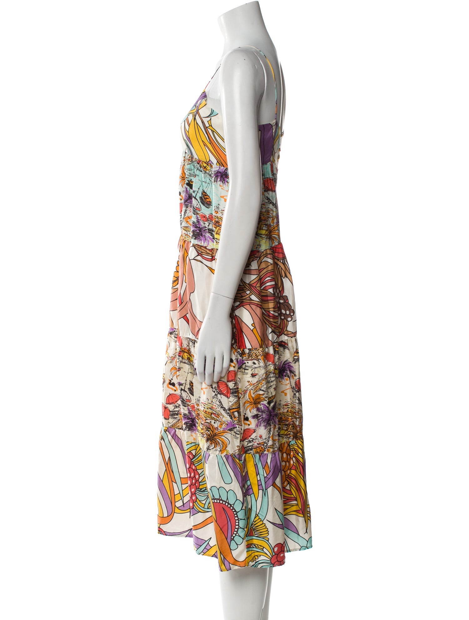 La Prestic Ouiston Silk Midi Length Dress