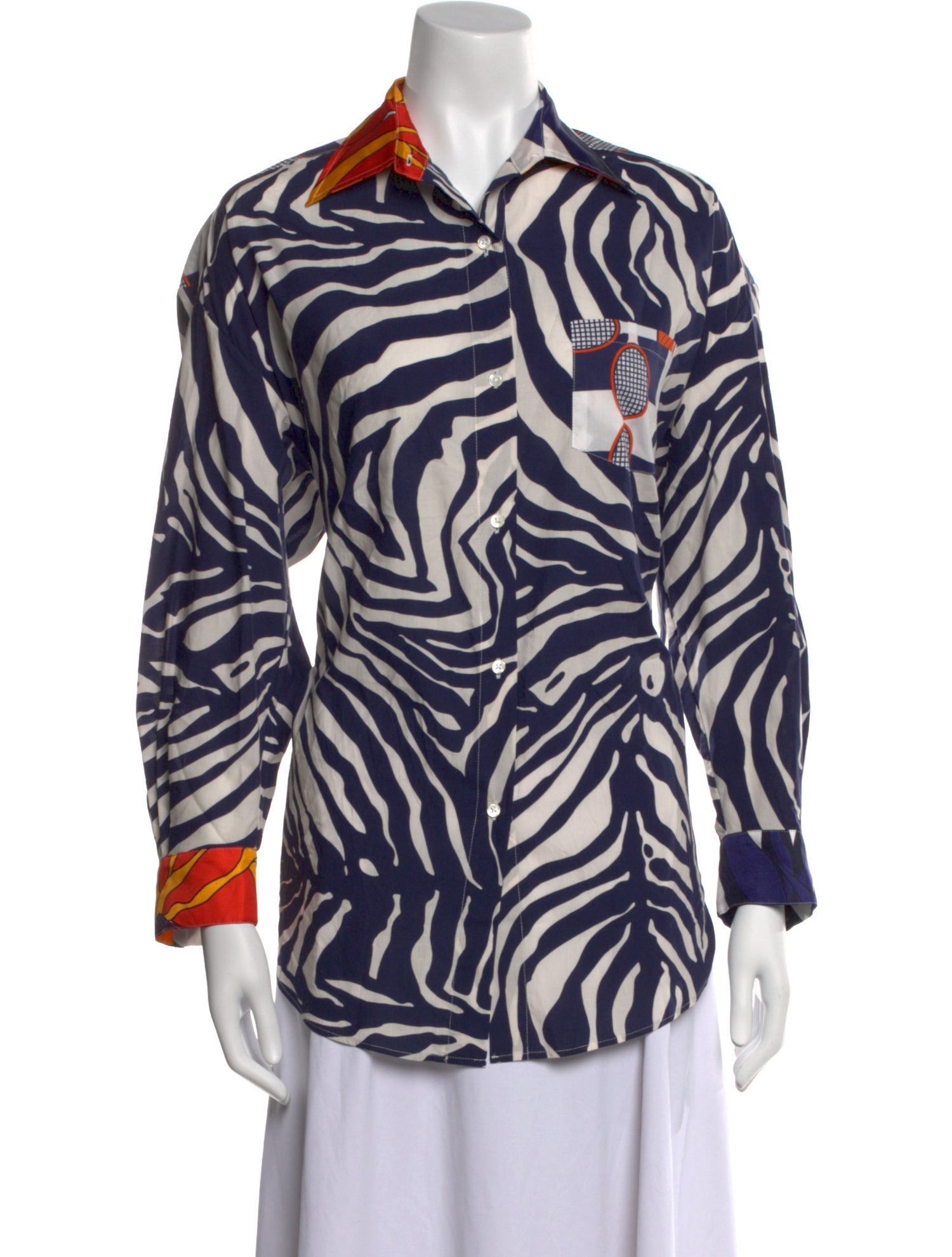 La Prestic Ouiston Animal Print Long Sleeve Button-Up Top w/ Tags