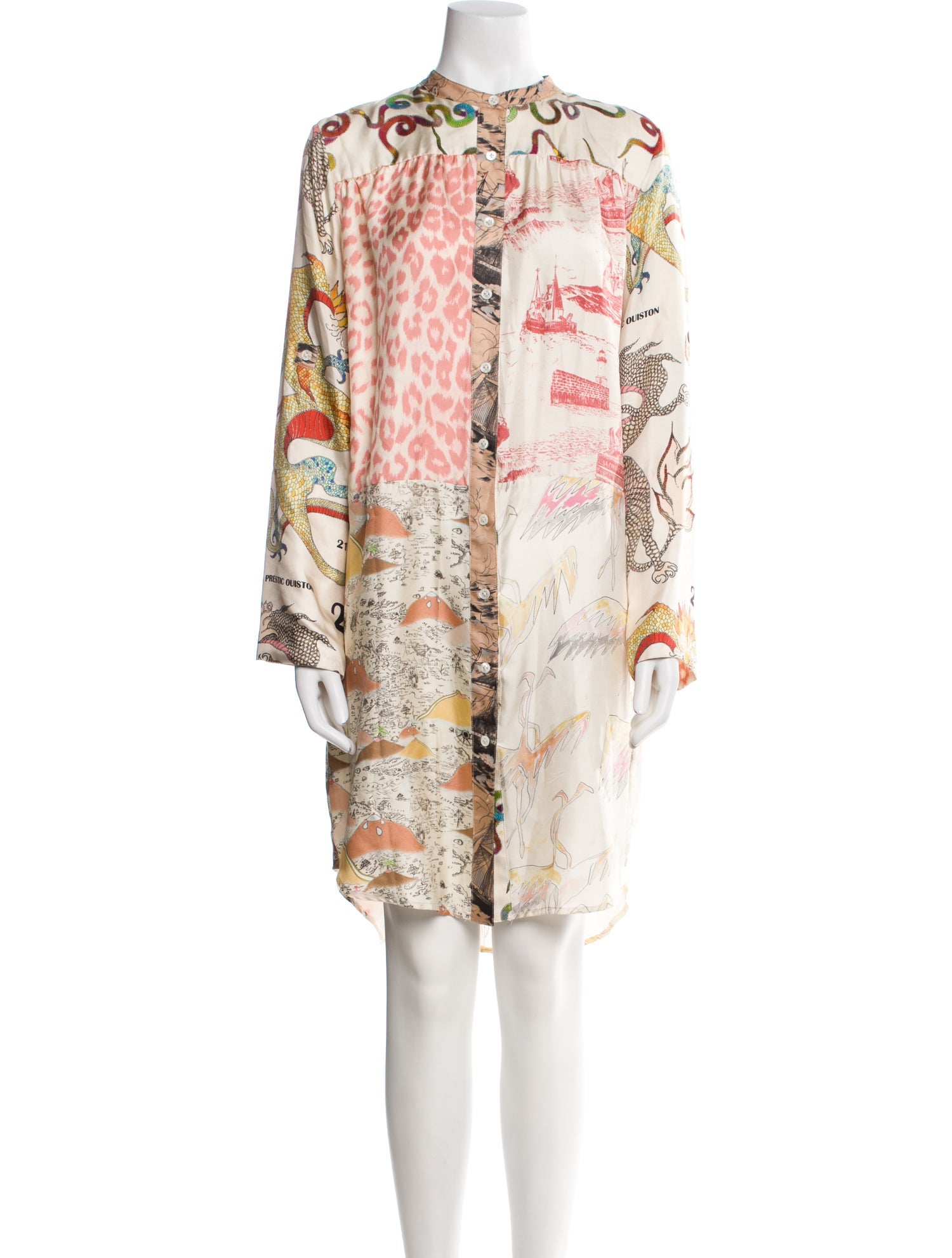 La Prestic Ouiston Silk Knee-Length Dress