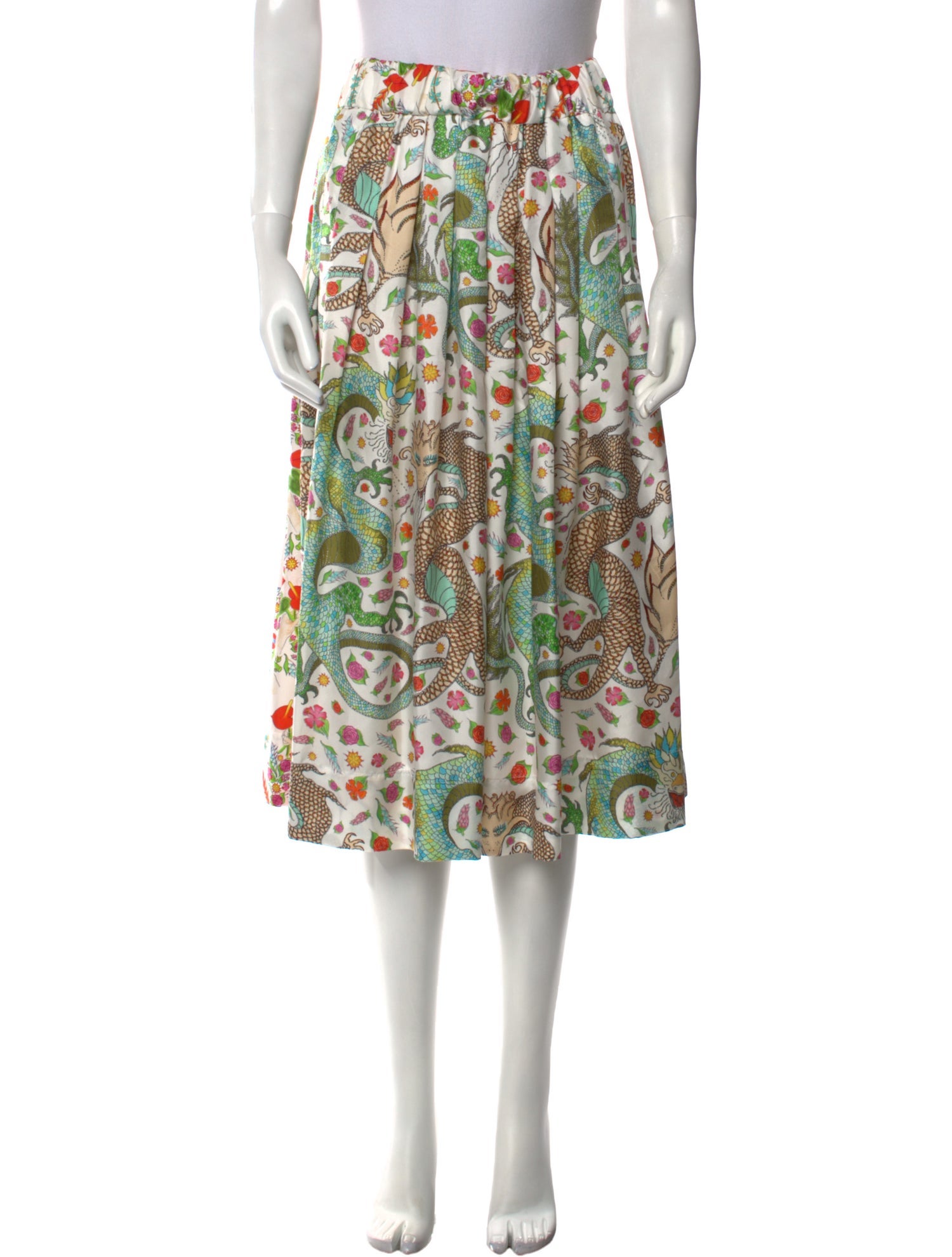 La Prestic Ouiston Silk Midi Length Skirt