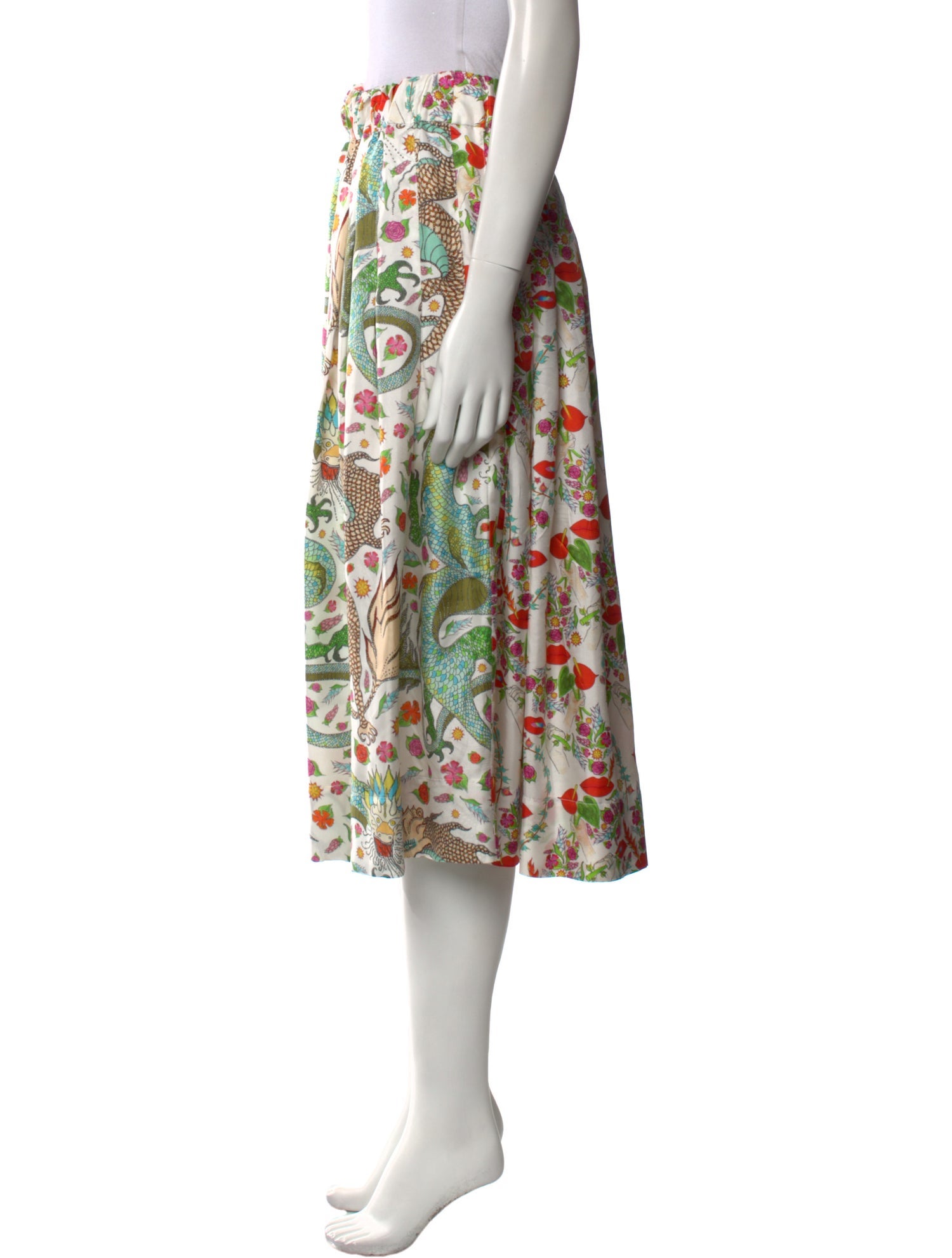 La Prestic Ouiston Silk Midi Length Skirt