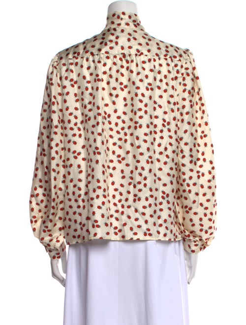 La Prestic Ouiston Silk Printed Button-Up Top