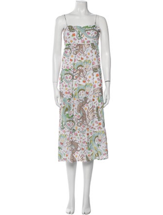 La Prestic Ouiston Floral Print Midi Length Dress
