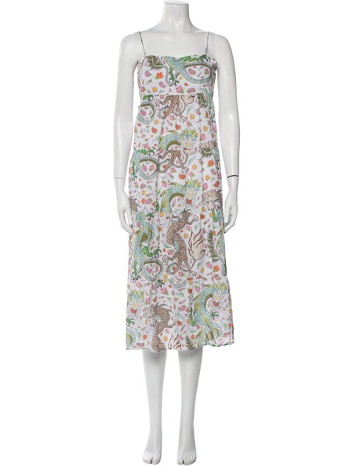La Prestic Ouiston Floral Print Midi Length Dress