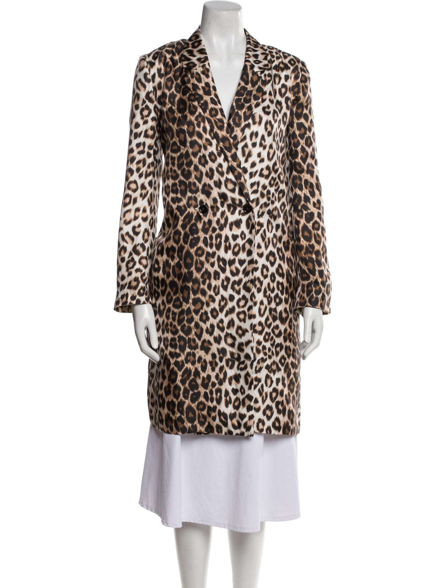La Prestic Ouiston Silk Animal Print Faux Fur Coat