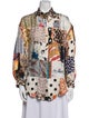 La Prestic Ouiston Silk Printed Button-Up Top