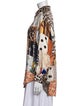 La Prestic Ouiston Silk Printed Button-Up Top