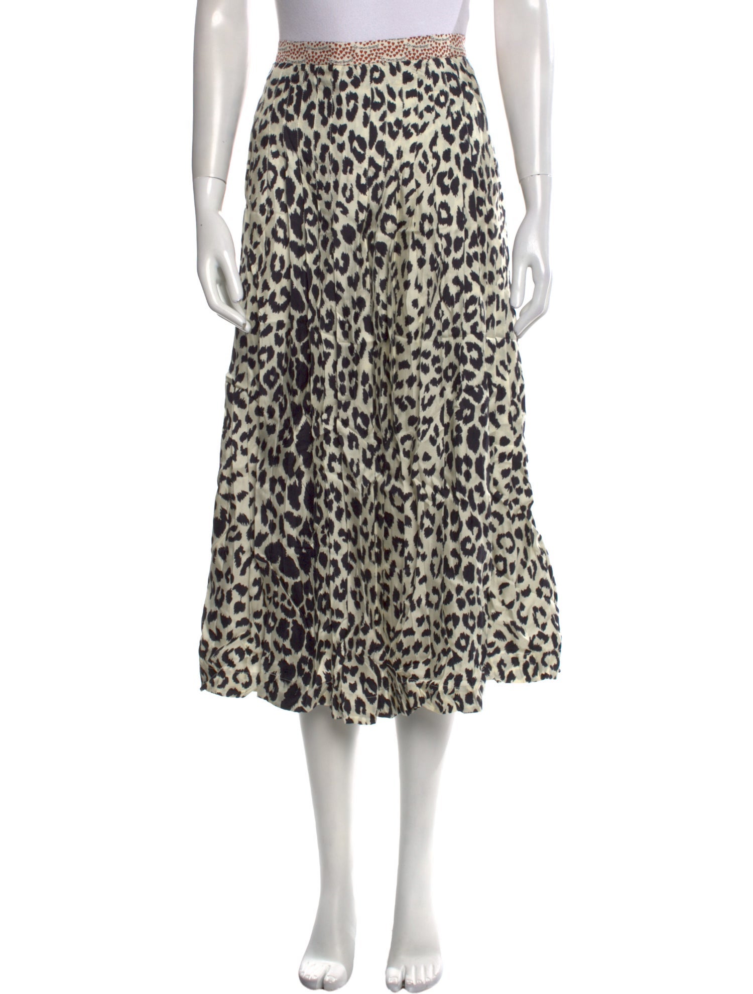 La Prestic Ouiston Silk Midi Length Skirt