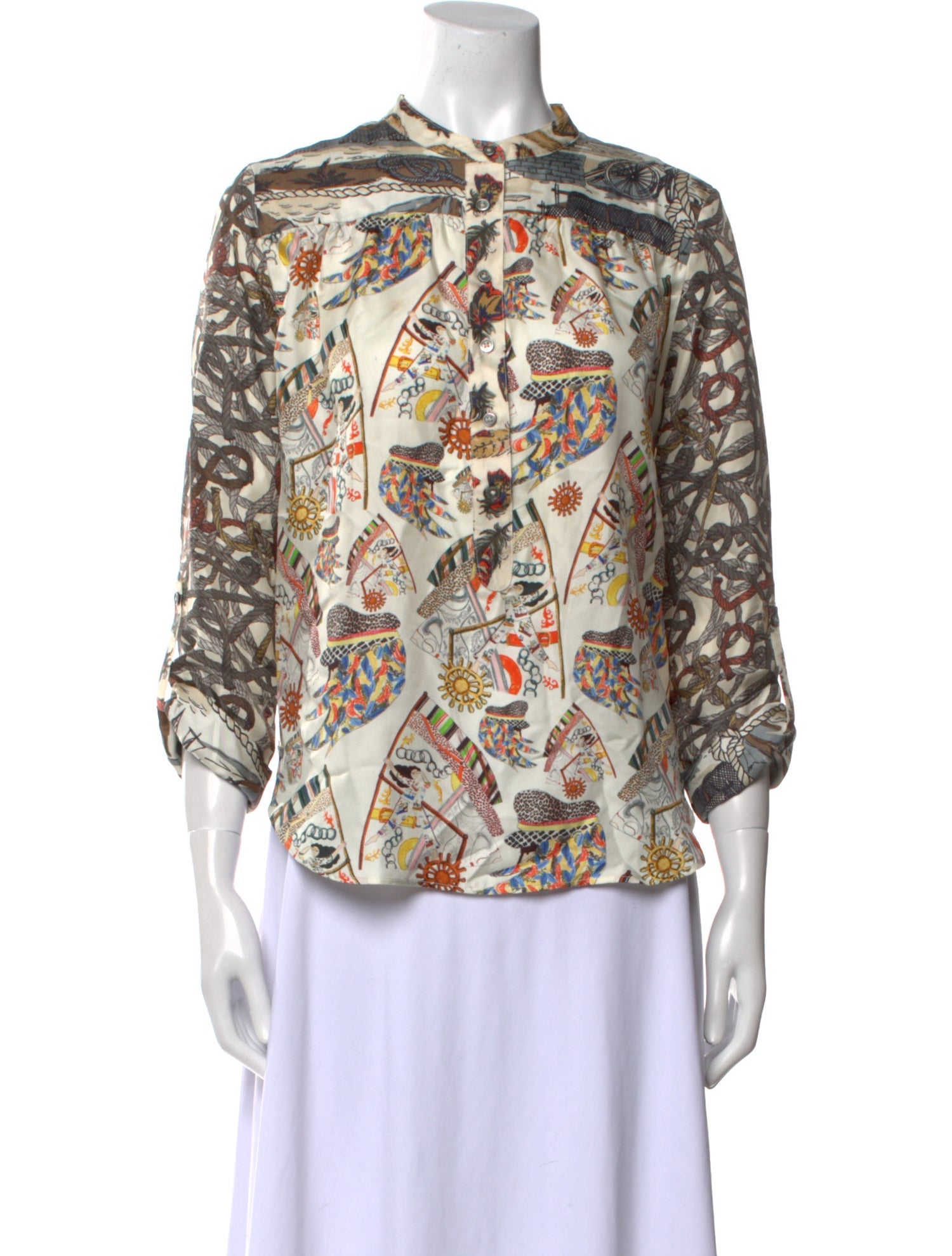 La Prestic Ouiston Silk Printed Blouse