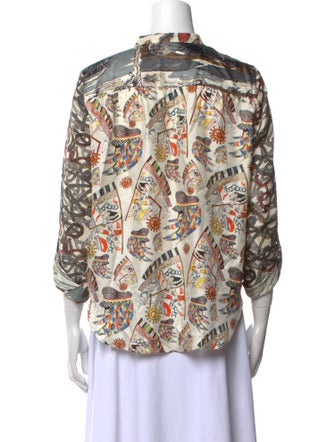 La Prestic Ouiston Silk Printed Blouse