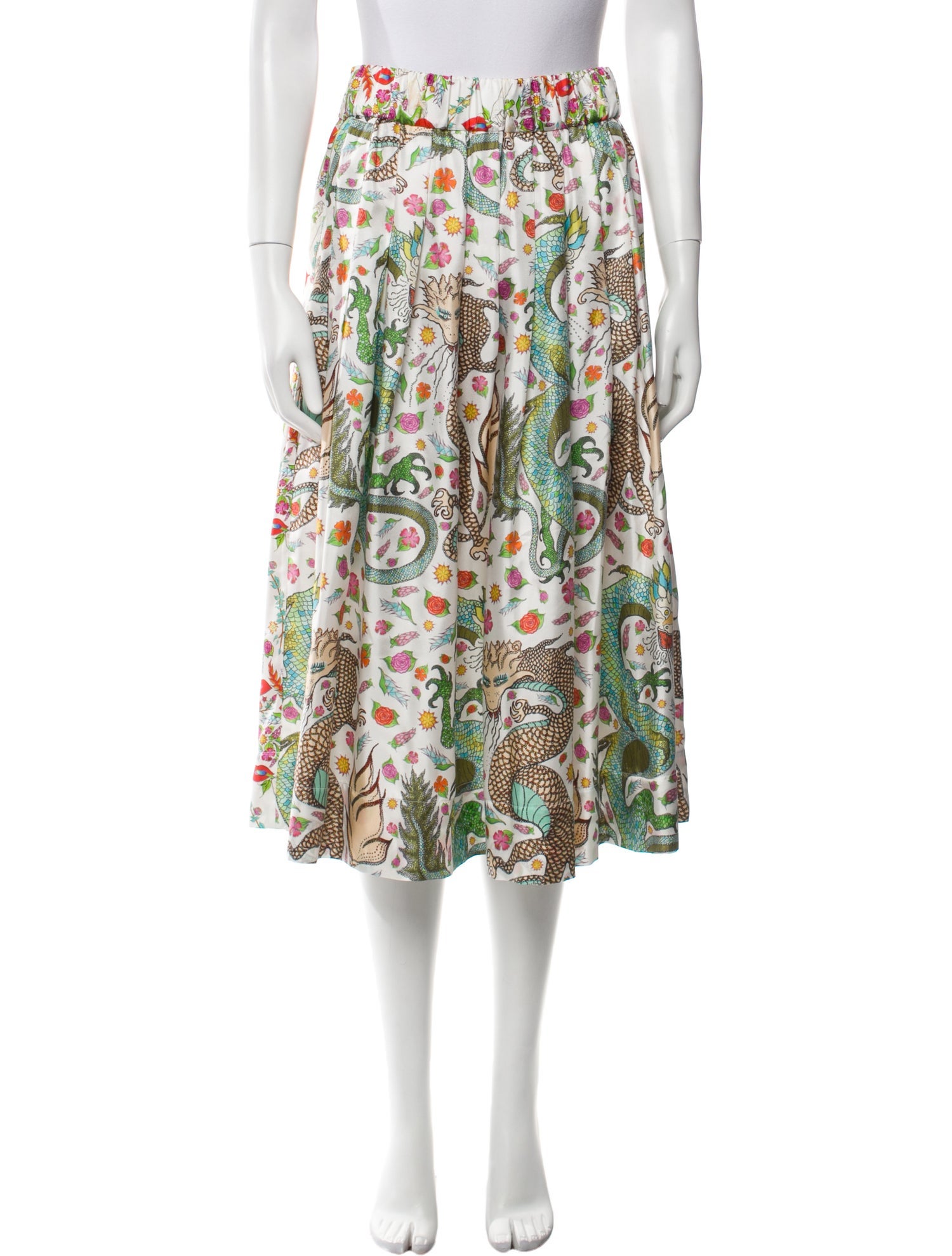 La Prestic Ouiston Silk Midi Length Skirt