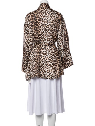 La Prestic Ouiston Silk Animal Print Jacket
