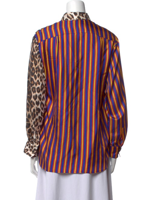La Prestic Ouiston Silk Animal Print Button-Up Top