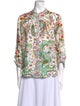 La Prestic Ouiston Silk Floral Print Blouse